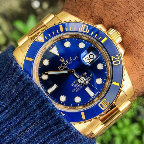 rolex blue face whte gold|gold submariner blue face.